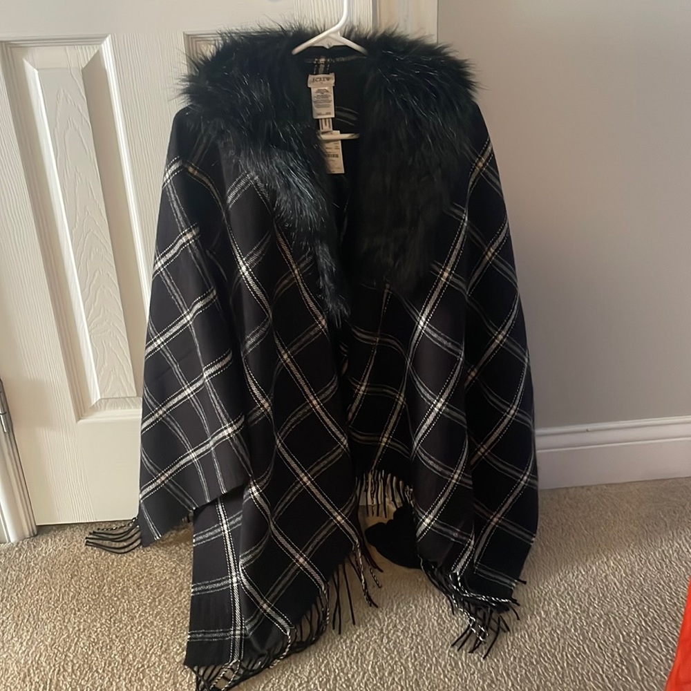 J. Crew shawl with fur